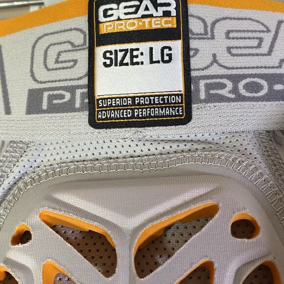Gear Pro-Tec Performance 5 Pad Football Compression Short Mens Large Gray Orange - Picture 8 of 15